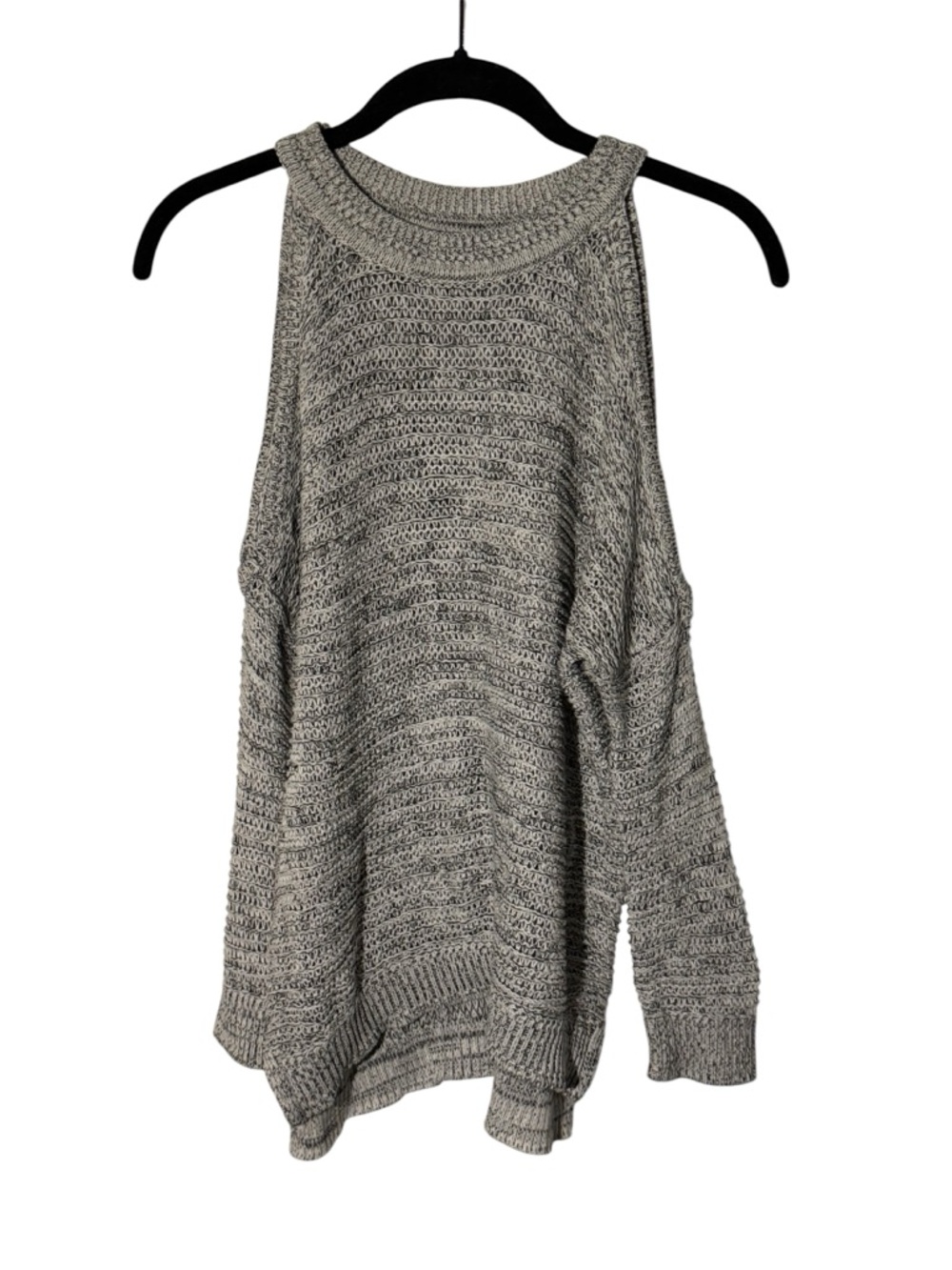 Express Cold Shoulder Gray Knit Top Size XS
